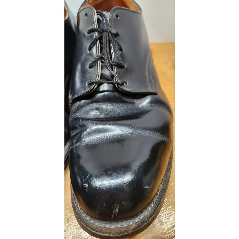 VTG Walker Shoe‎ Co Black Leather Derby Dress Shoes Mens 8.5 XW USA 1988